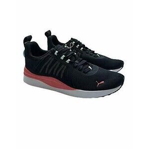 Puma Women's Ladies Pacer Net Cage Black/Coral SIZE 6